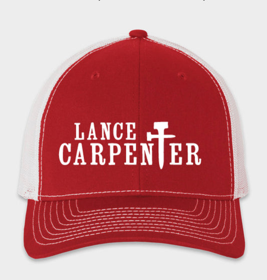 Lance Carpenter Red/White "Cross" Ballcap