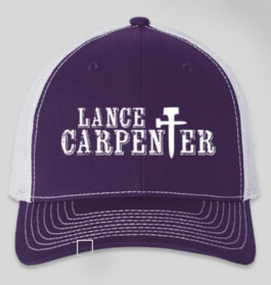 Lance Carpenter Purple/White Cross Ballcap