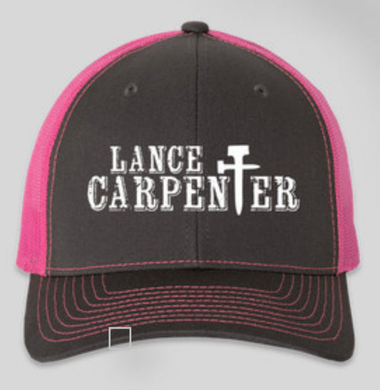 Lance Carpenter Pink/Grey "Cross" Ballcap
