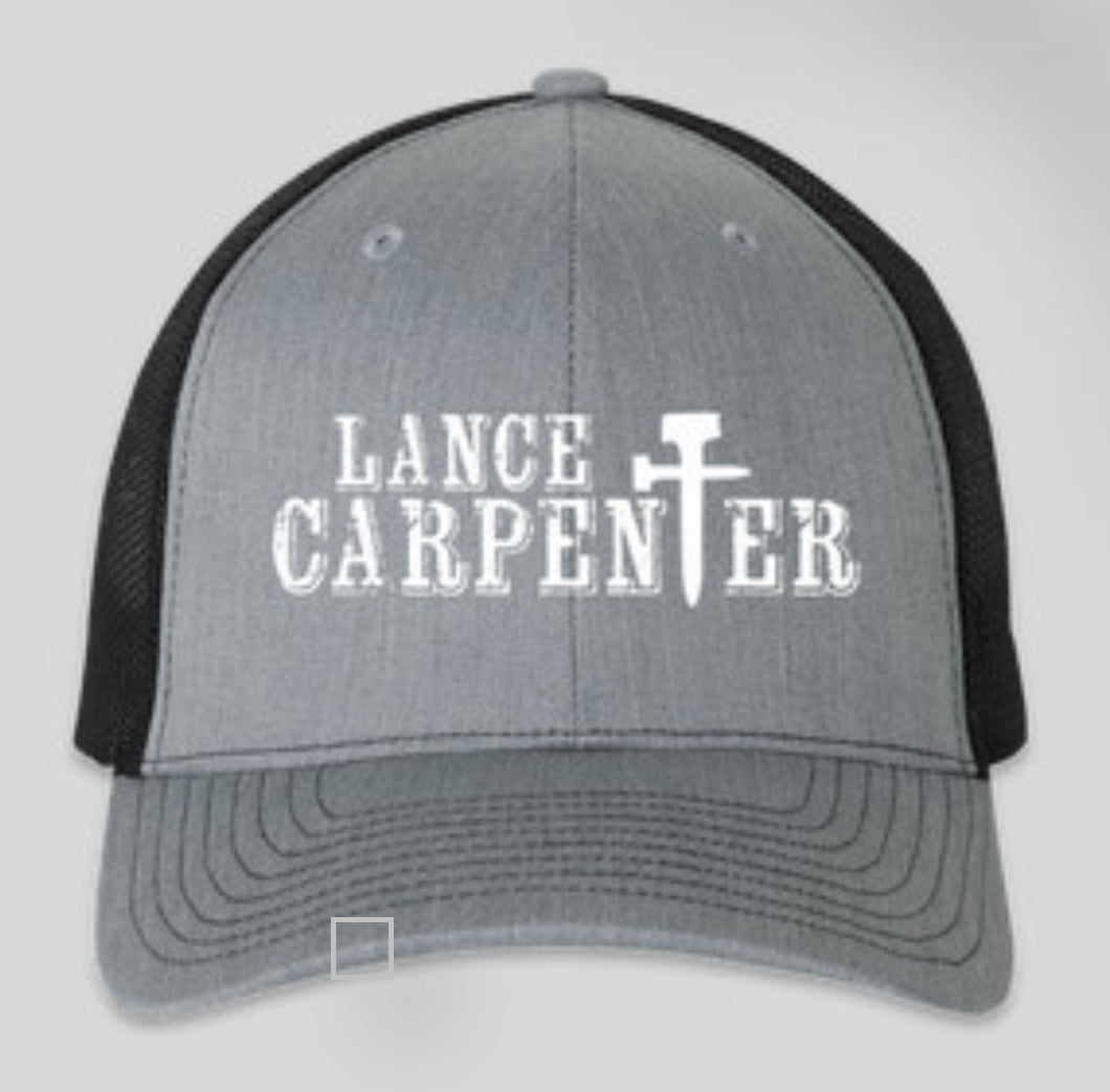 Lance Carpenter Grey/Black "Cross" Ballcap