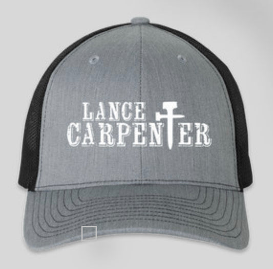 Lance Carpenter Grey/Black "Cross" Ballcap